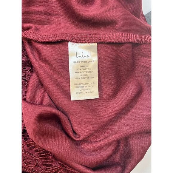 Lulus Take Me to Brunch Burgundy Lace Shift Dress Size Extra Small XS New W Tags - Picture 9 of 11